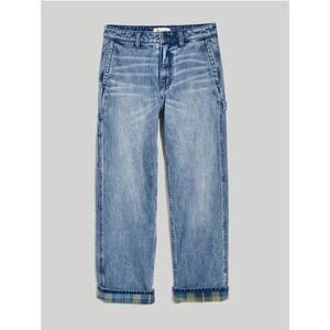 Madewell Men’s Flannel-Lined Carpenter Jeans in Kenton Wash 33x31